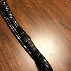 Black woven 60 inch belt with silver buckle